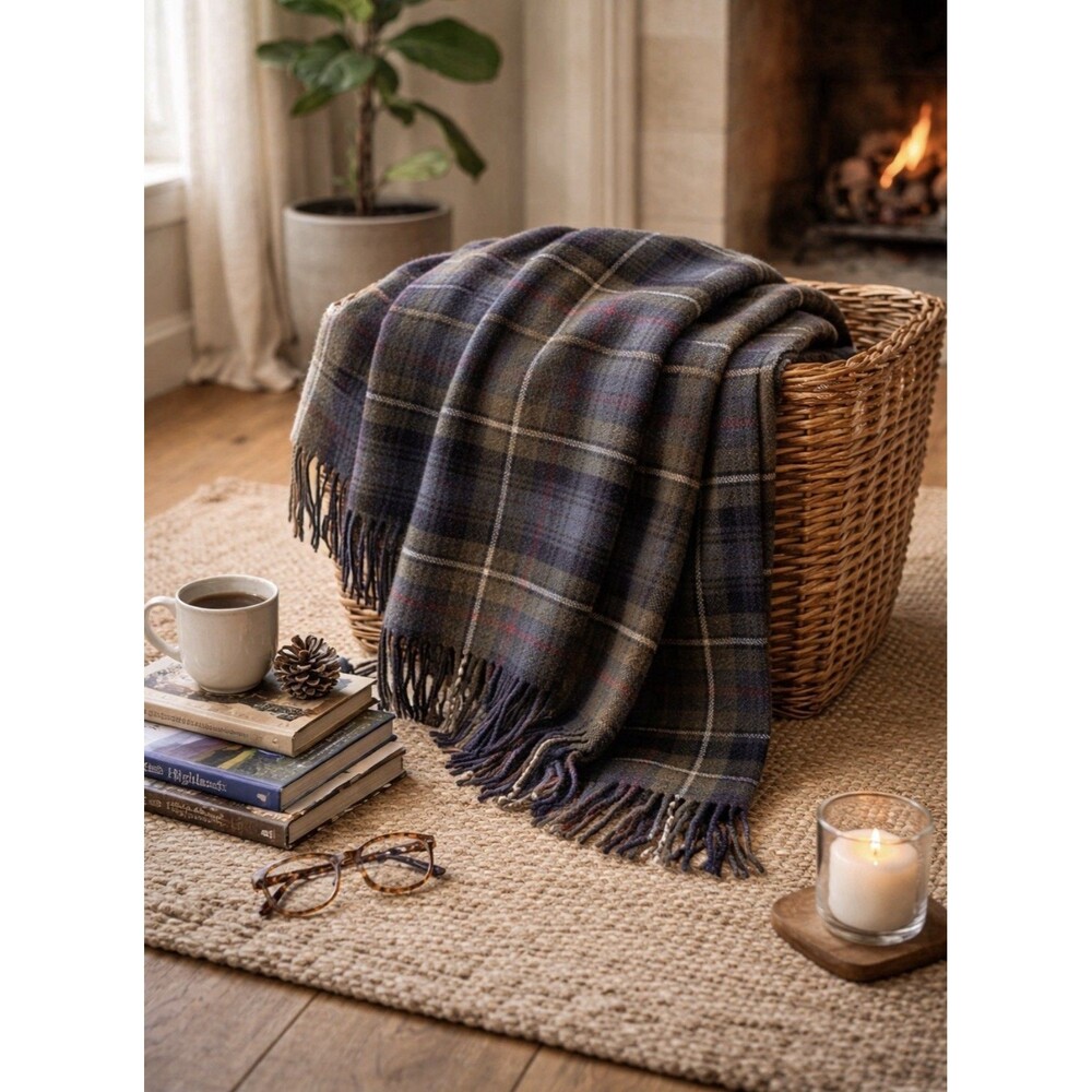 Johnstons of Elgin The Hebridean Rug Throw 100% wool Made in Scotland Vintage